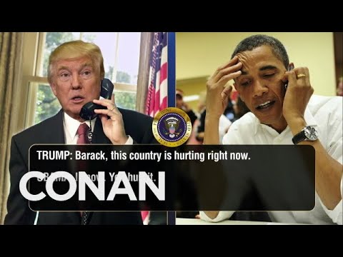 Trump Calls Obama To Talk About Charlottesville & Twitter  – CONAN on TBS